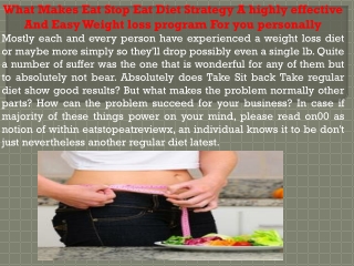 What Makes Eat Stop Eat Diet Strategy A highly effective And