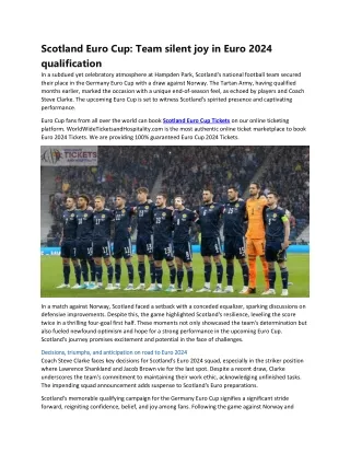 Scotland Euro Cup Team silent joy in Euro 2024 qualification