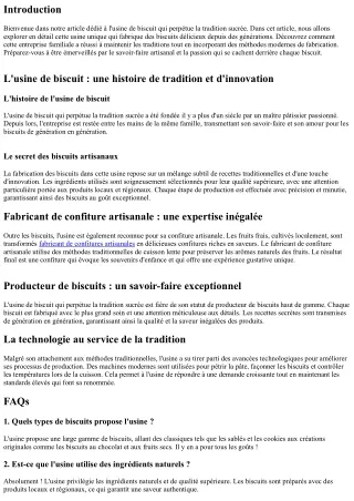 L'usine de biscuit qui perpétue la tradition sucrée