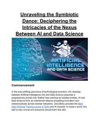 Unraveling the Symbiotic Dance_ Deciphering the Intricacies of the Nexus Between AI and Data Science