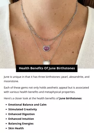 Health Benefits Of June Birthstones