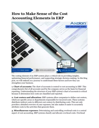 How to Make Sense of the Cost Accounting Elements in ERP