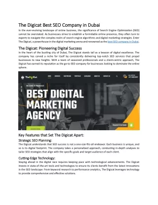 The Digicat Best SEO Company in Dubai