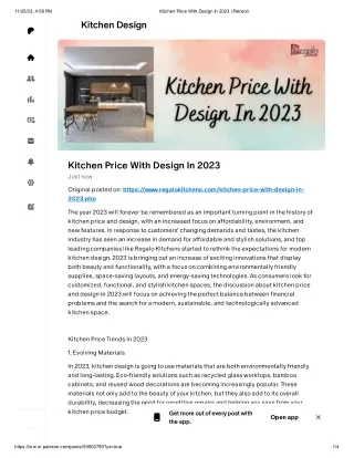 Kitchen Price With Design In 2023