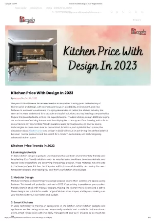 Kitchen Price With Design In 2023