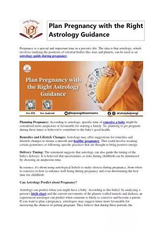 Plan Pregnancy with the Right Astrology Guidance