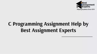 C Programming Assignment Help by Best Assignment Experts