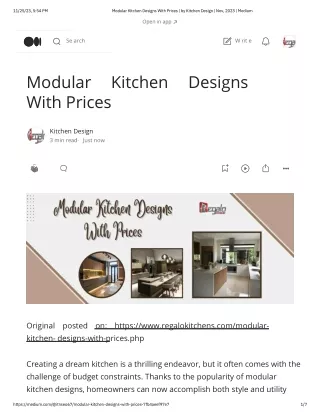 Modular Kitchen Designs With Prices