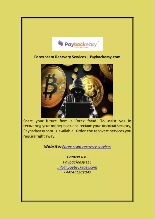 Forex Scam Recovery Services Paybackeasy.com