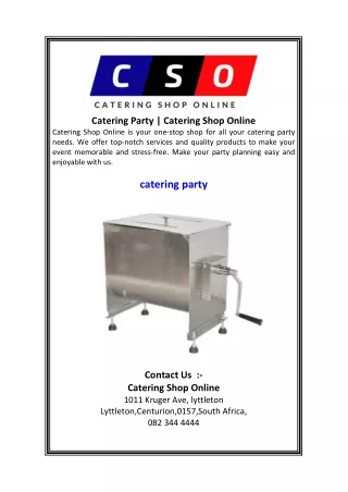 Catering Party    Catering Shop Online.