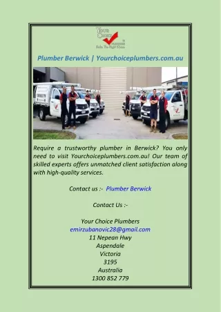 Plumber Berwick