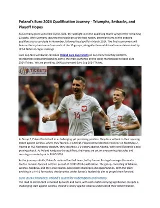 25N-Poland's Euro 2024 Qualification Journey - Triumphs^J Setbacks^J and Playoff Hopes