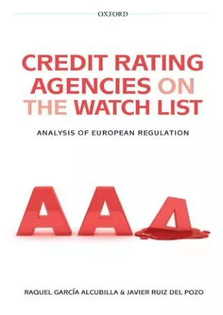 ✔Read❤ [PDF]  Credit Rating Agencies on the Watch List: Analysis of European Reg