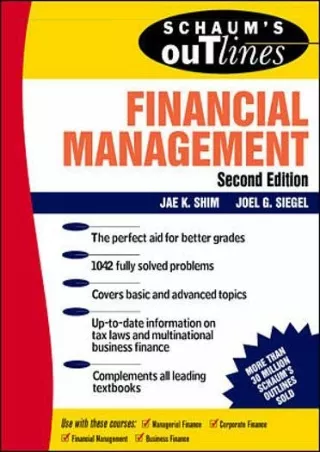 [✔Read❤ ⭐DOWNLOAD⭐]  Schaum's Outline of Financial Management