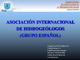 ASOCIACIÓN INTERNACIONAL DE HIDROGEÓLOGOS (GRUPO ESPAÑOL)