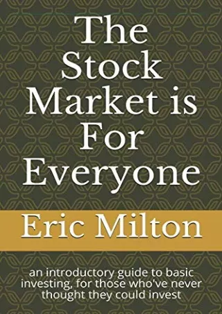 PDF/✔Read❤  The Stock Market is For Everyone: an introductory guide to basic inv