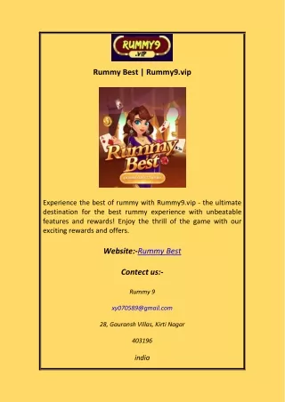 Rummy Best Rummy9.vip