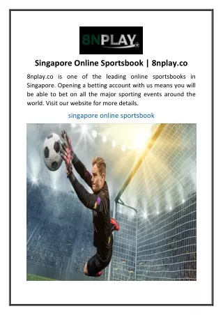 Singapore Online Sportsbook  8nplay.co
