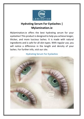 Hydrating Serum For Eyelashes  Mylamination.ie