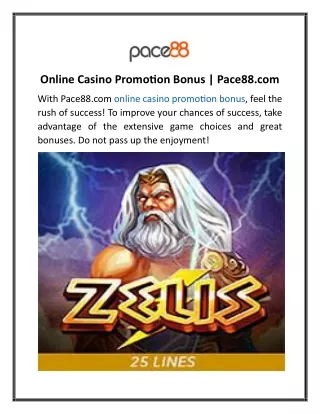 Online Casino Promotion Bonus  Pace88