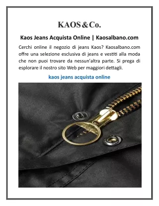 Kaos Jeans Acquista Online Kaosalbano