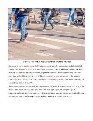 Corey Eschweiler Las Vegas Pedestrian Accident Attorney