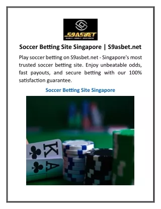 Soccer Betting Site Singapore S9asbet.net