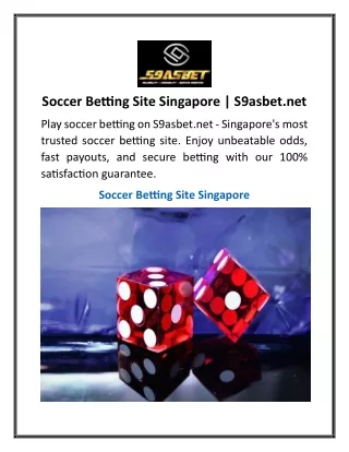 Soccer Betting Site Singapore S9asbet.net