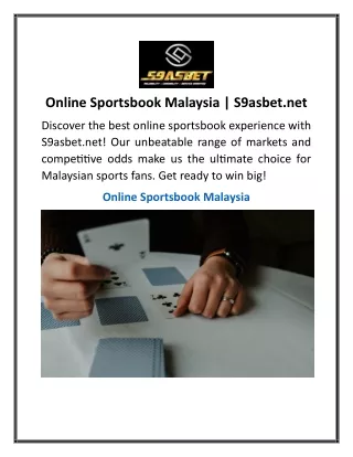 Online Sportsbook Malaysia S9asbet.net