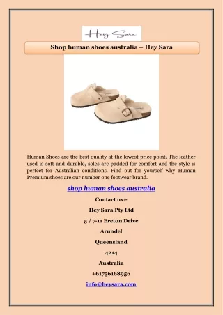 Shop Human Shoes Australia – Hey Sara