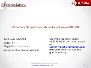 4D Printing Market Forecast to 2029