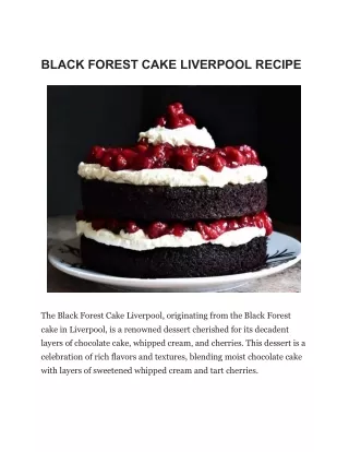 BLACK FOREST CAKE LIVERPOOL RECIPE