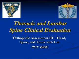 Thoracic and Lumbar Spine Clinical Evaluation