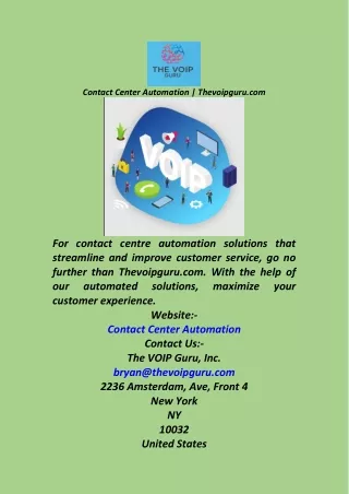 Contact Center Automation  Thevoipguru.com