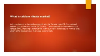 Calcium Nitrate Marketppt