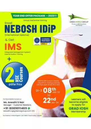 Rediscover the Endless Opportunities - Nebosh I dip Course in Brazil by Green World Group