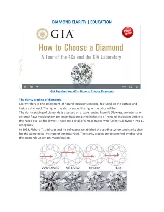 DIAMOND EDUCATION CLARITY  5