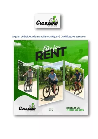 Alquiler de bicicleta de montaña tour Higuey | Culebikeadventure.com