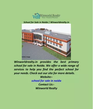 School for Sale in Noida  Winworldrealty.in