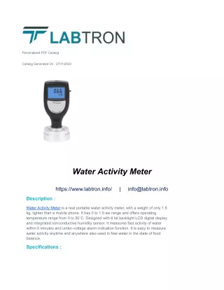 Water Activity Meter