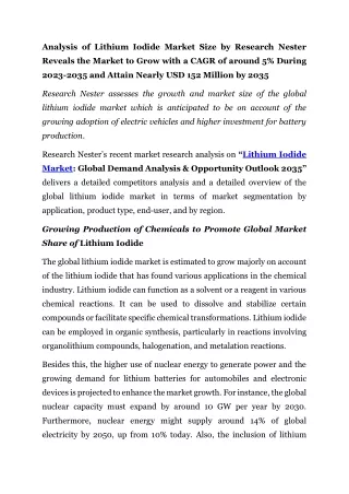 Lithium Iodide Market