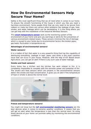 How Do Environmental Sensors Help Secure Your Home?