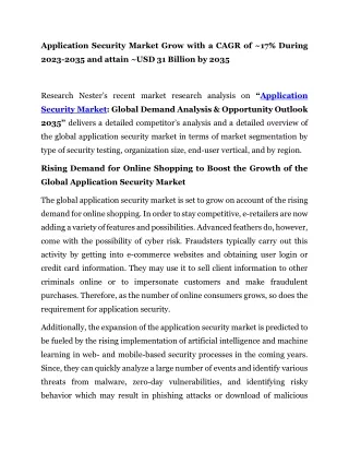 Application Security Market Grow with a CAGR of ~17% During 2023-2035