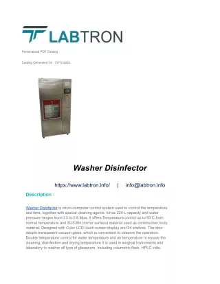 Washer Disinfector