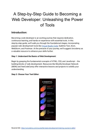 A Step-by-Step Guide to Becoming a Web Developer_ Unleashing the Power of Tools