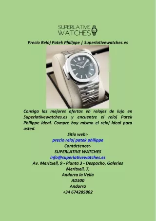 Precio Reloj Patek Philippe  Superlativewatches.es