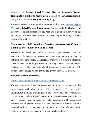 Gas-to-Liquid Market: Global Demand Analysis & Opportunity Outlook 2035