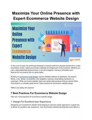 Maximize Your Online Presence with Expert Ecommerce Website Design