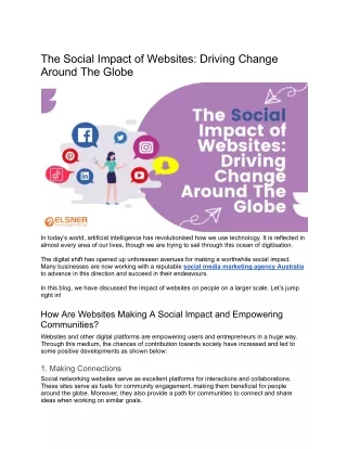 The Social Impact of Websites: Driving Change Around The Globe