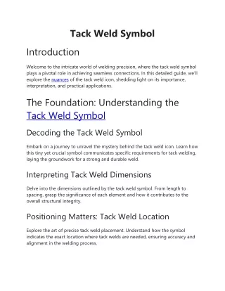 Tack Weld Symbol